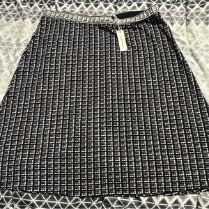 Max Studio Black and White A-Line Skirt